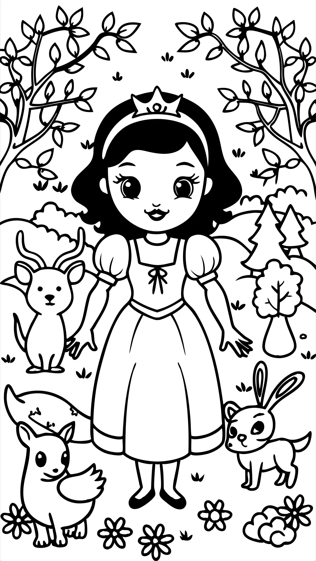 coloring page snow white